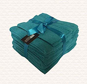 Towel Bale 10 Piece Set 500 GSM Egyptian Cotton by Highliving (Teal)