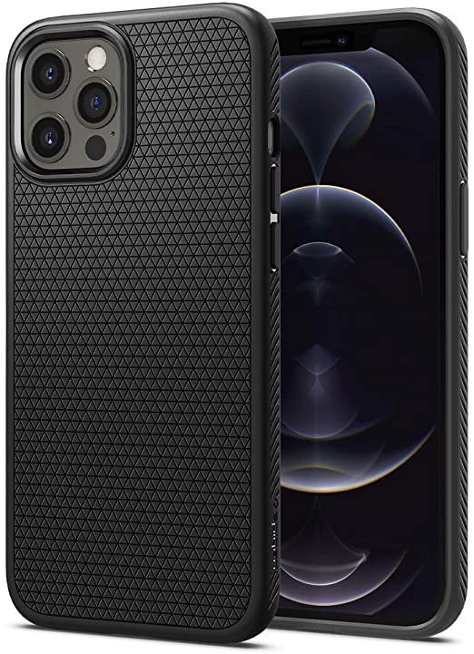 Spigen Liquid Air Works with Apple iPhone 12 Pro Max Case (2020) - Matte Black