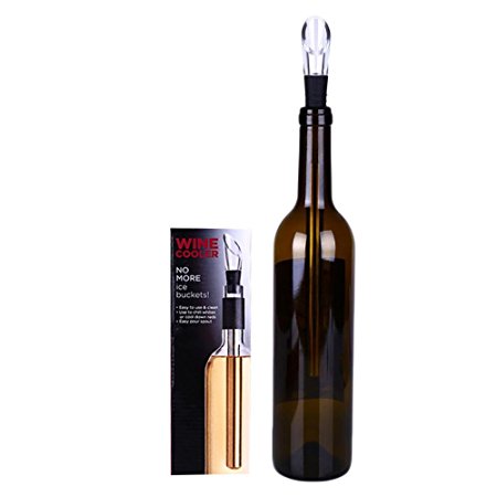 Soledi Wine Chiller Rod 3-in-1 Stainless Steel Wine Bottle Cooler Stick Chiller Rod with Aerator and Pourer