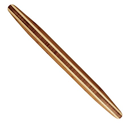 Totally Bamboo Large French Style Tapered Rolling Pin, Beautiful Inlay of Contrasting Color Measuring 20 1/2" in Length; Made from 100% bamboo; Light, Durable & Super Strong- Perfect for Pastry Making