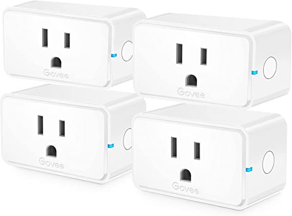 Govee WiFi Smart Plug, 15A 1800W Smart Outlet, Works with Alexa and Google Home Assistant, Timer, Control Remotely, No Hub Required, FCC and ETL Certified, 4 Pack