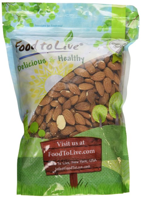 Food To Live  Almonds Whole Raw Shelled Unsalted 2 Pounds