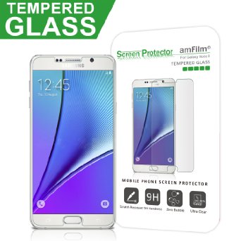 Galaxy Note 5 Screen Protector Glass amFilm 03mm 25D Tempered Glass Screen Protector for Samsung Galaxy Note 5 2015 1-Pack Lifetime Warranty
