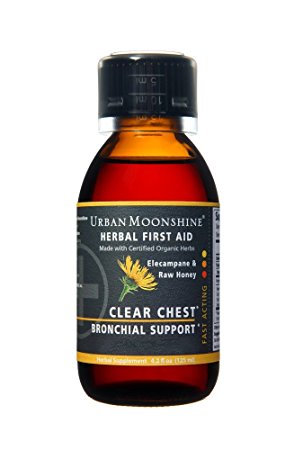 Clear Chest Herbal Bronchial Support Syrup with Organic Herbs   Raw Honey - 4 fl oz
