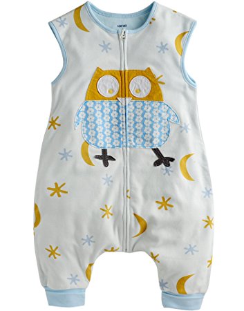 Vaenait Baby Toddler Kids Wearable Blanket Sleeper Cotton Blue Owl L