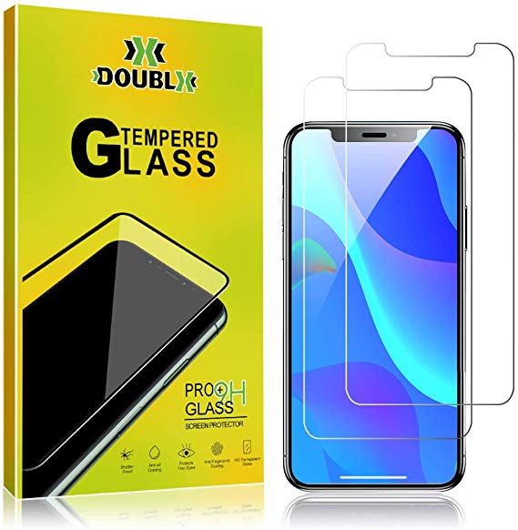 Doublx Screen Protector for iPhone 11 Pro Max, Premium HD Clarity 0.3mm, Shatterproof 9H Tempered Glass Film for Apple iPhone 11 Pro Max, 6.5 Inch, 2-Pack