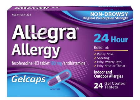 Allegra 24 Hour Indoor and Outdoor Allergy Relief Gelcaps for Adults - 24 Gelcaps