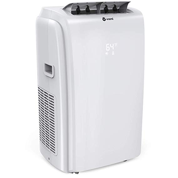 Vremi 14,000 BTU Portable Air Conditioner with Heat Function - Quiet Air Conditioning Machine for 550 to 700 Square Feet Rooms - with LED Display Auto Shut Off Dehumidifier - Remote Control Included