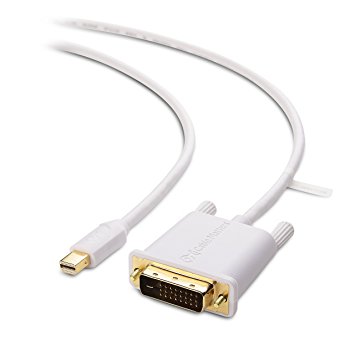 Cable Matters Gold Plated Mini DisplayPort (Thunderbolt™ Port Compatible) to DVI Cable in White 6 Feet