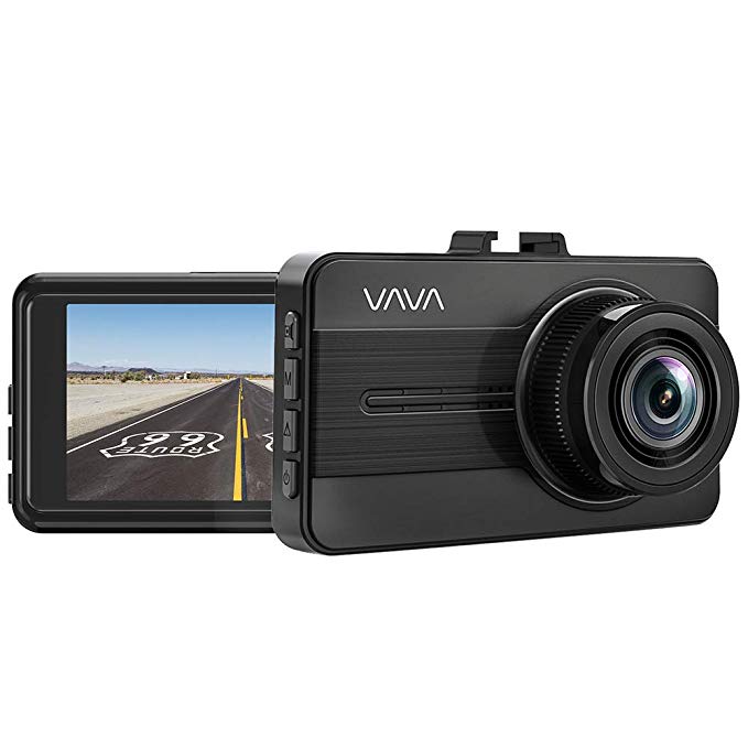 VAVA Dash Cam 1080P Full HD Car DVR Dashboard Camera, Driving Recorder with 3 Inch LCD Screen, 140 Degree Wide Angle, WDR, G-Sensor, Motion Detection, Loop Recording