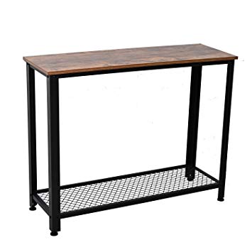 IRONCK Vintage Console Table for Entryway, Entry Table with Shelf, Sofa Side Table for Entryway Living Room, Easy Assembly Industrial Style Wood and Metal Frame