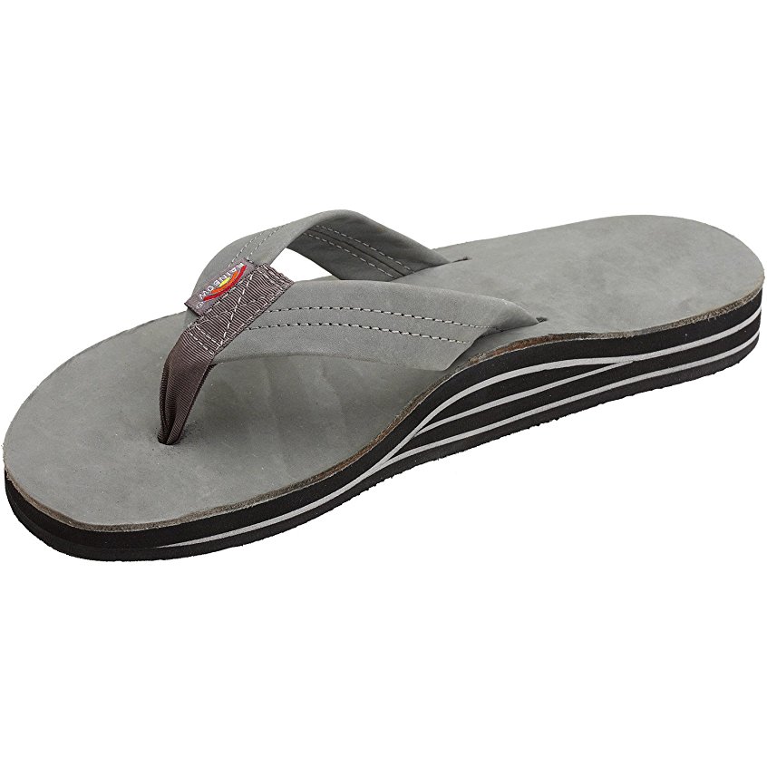 Rainbow Sandals Men's Mens Premier Leather Double Stack Grey Size X-Large (11-12)