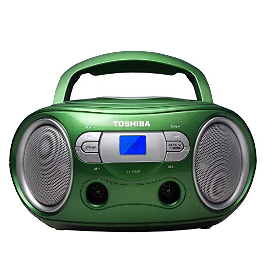 Toshiba TY-CRS9(G) Portable CD Boombox with Am/FM Stereo and Aux Input Metallic Green