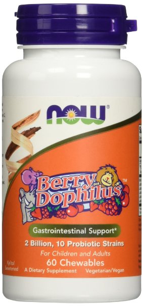 NOW Foods BerryDophilus  60 Chewables (Packaging may vary)