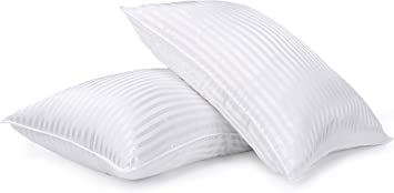 Acanva Bed Pillows for Sleeping 2 Pack,Premium Fluffy and Soft Down-Like Polyester Fiber Filled, Perfect for Back, Stomach & Side Sleepers, Standard, White