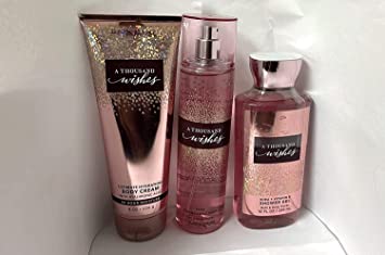 A Thousand Wishes Body Care Set. Shower Gel 10 Fl Oz, Fine Fragrance Mist 8 Fl Oz and Body Cream 8 Fl Oz