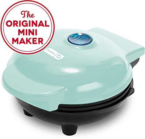 Dash Mini Maker: The Mini Waffle Maker Machine for Individual Waffles, Paninis, Hash browns, & other on the go Breakfast, Lunch, or Snacks - Aqua