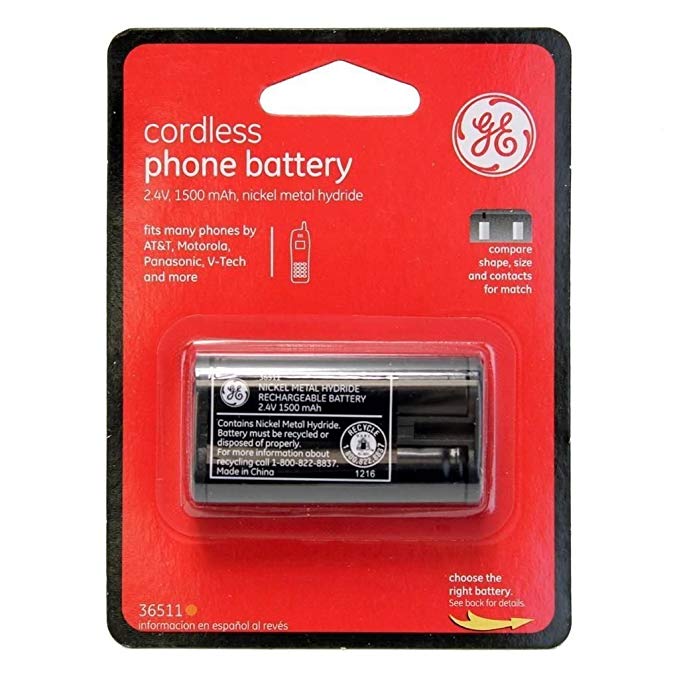 GE Cordless Phone Battery 2.4V 1500 mAh NiMH - 36511