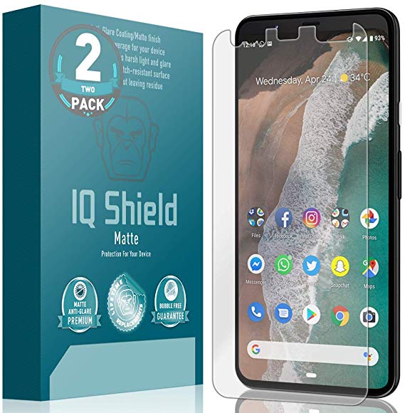 IQ Shield Matte Screen Protector Compatible with Google Pixel 4 XL (2-Pack)(Max Coverage) Anti-Glare Anti-Bubble Film