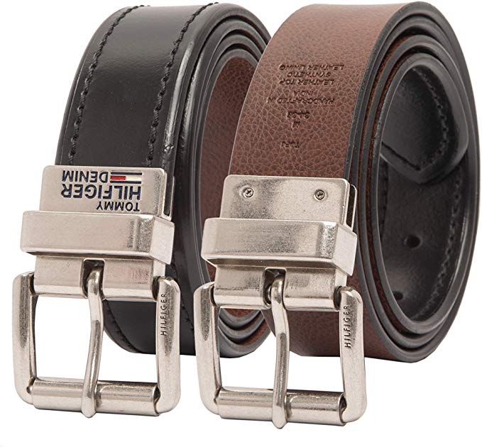 Tommy Hilfiger Men's Denim-Reversible Buckle Casual Belt