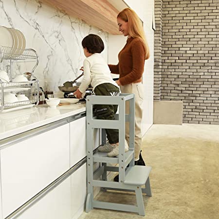 SDADI Adjustable Height Kitchen Step Stool,Kids Learning Stool,Mothers' Helper LT05G