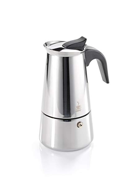 Gefu Espresso Maker Emilio, for Coffee, Suitable for Induction, Stainless Steel/ Plastic, 4 Cups, 16150