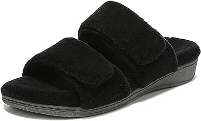 Vionic Women's Indulge Dessie Slipper -Comfortable Spa Slippers That Include a Built-in Concealed Orthotic that helps Correct Pronation and Alleviate Heel Pain Caused by Plantar Fasciitis, Med Width