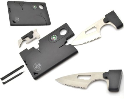 Credit Card Tool Survival Pocket Knife By Cable And Case CCMT1 Credit Card Comrade Survival Card - The Best 10 in 1 Multitool Emergency Survival Companion