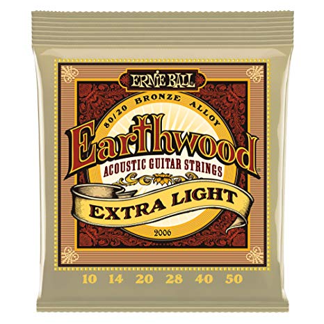 Ernie Ball Earthwood Extra Light 80/20 Bronze Acoustic Set, .010 - .050