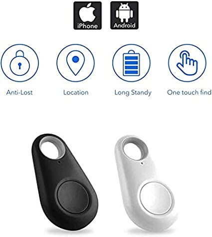 Smart Key Finder Locator Tracking Device for Kids Boys Girls Pets Cat Dog Keychain Wallet Luggage Anti-Lost Tag Alarm Reminder Selfie Shutter APP Control Compatible iOS Android