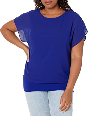 VIISHOW Women's Loose Casual Short Sleeve Chiffon Top T-Shirt Blouse
