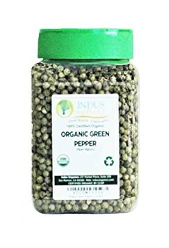 Indus Organics Malabar Dehydrated Green Peppercorns, 6 Oz Jar, Premium Grade, High Purity, Freshly Packed