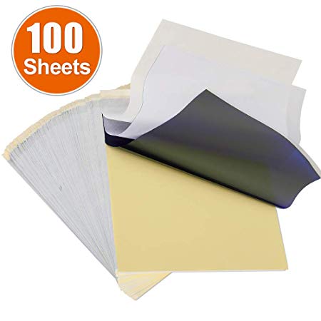 SLSY Tattoo Transfer Paper 100 Sheets, Thermal Stencil Paper for Tattooing, Tattoo Transfer Kit, DIY Tattoo Tracing Paper to Skin, A4 Size