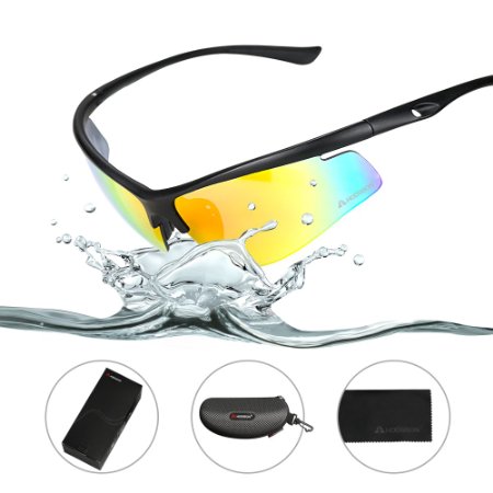 HODGSON Polarized Sports Sunglasses for Men or Women, Extremely Light UV400 Protection Sports Glasses, Cycling Running Glasses, TR90 Unbreakable