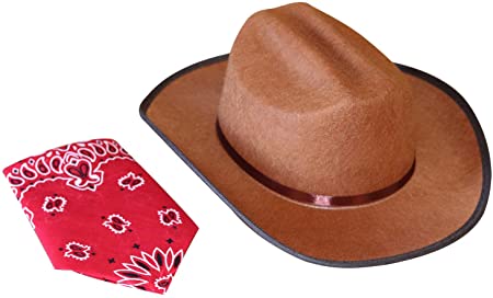 Aeromax CBBR-HAT Junior Cowboy Hat with Bandanna, Brown