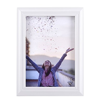 RPJC 4x6 inch Picture Frame Made of Solid Wood High Definition Glass for Table Top Display and Wall mounting photo frame White