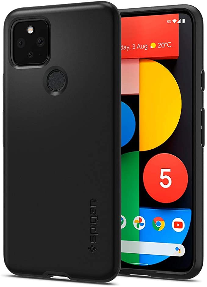 Spigen Thin Fit Works with Google Pixel 5 Case (2020) - Black