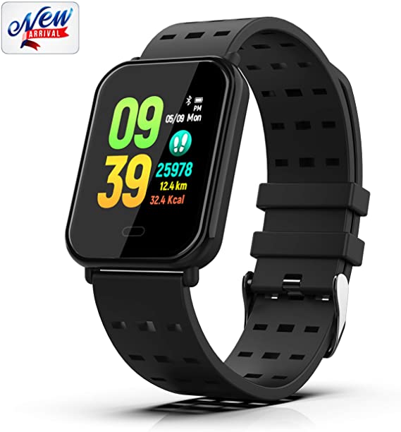 HappyT Smart Watch Fitness Tracker Activity Tracker Bracelet Waterproof Pedometer with Heart Rate Monitor, Sleep Monitor, Step Counter, Sports Wristbands Compatible with iPhone and Android