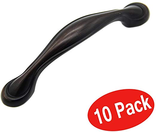 VESLA HOME Oil Rubbed Bronze Cabinet Hardware Handle Pulls,Drawer pulls - 3" Inch (76mm) Hole Centers - 10 Pack Handles