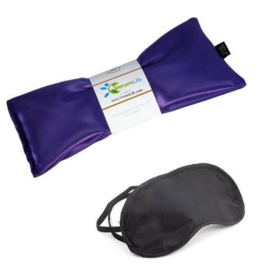 Eye Mask For Puffy Eyes, Dark Circles, Sleeping and Stress Relief - Hot Cold Therapy Eye Pillow Also Used For Headaches, Migraines & Sinus Pain. (1 Eye Pillow, Calm Purple)