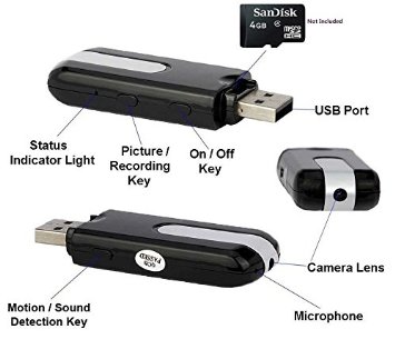 Hossen USB Disk Spy Camera Camcorder Mini Hidden DV DVR Motion Activated Detection