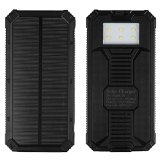 Bienna 30000mAh Solar Chargers External Battery Pack and Solar Power BankDual USB Port Portable Charger With LED Flash LightSolar Battery Pack for for Cell PhoneTabletiSmart TechnologyBlack
