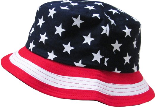 The "American Flag" Print Bucket Hats by KBETHOS