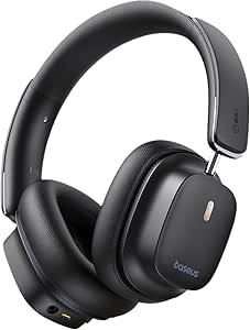 Baseus Active Noise Cancelling Headphones, Head Tracking Spatial Audio, LDAC Hi-Res Wireless Sound, 65H Playtime, Comfort Fit, Clear Calls, App Control, Bluetooth 5.4 Headphones Over Ear