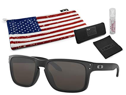 Oakley Holbrook Sunglasses with Lens Cleaning Kit and Country Flag Microbag