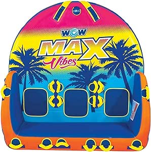 WOW Sports 1-3 Person Max Vibes Towable with Secure Deck Seating