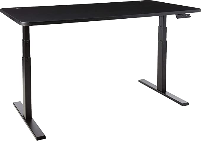 Hanover 63" x 31" Powered Electric Sit Table Office Standing Desk, Black