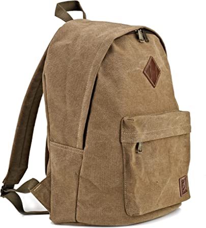 seemeroad Canvas School Laptop Backpack, Durable Rucksack, Travel Bag Fits 15.6 Inch Notebook for Men Women Factory Directly(Coffee)