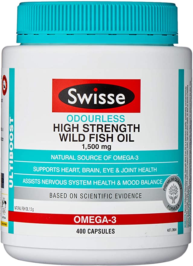 Swisse Ultiboost High Strength Odrls Wild Fish Oil 1500Mg 400 Capsules