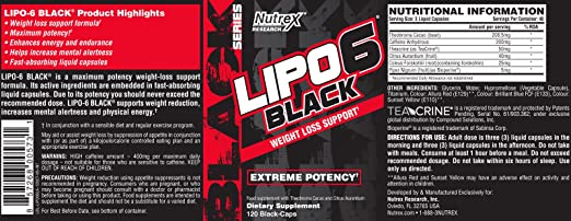 Nutrex Lipo6 Black Ultra Concentrate Fat Destroyer - 60 Capsules